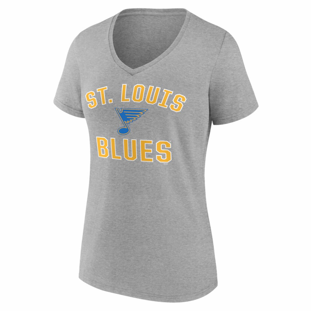 St. Louis Blues Logo Athletic Women's Arch Victory V-Neck T-Shirt For Sale