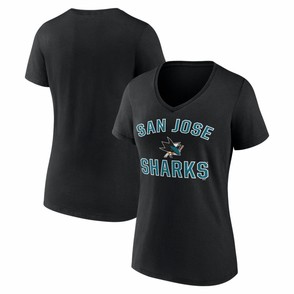 San Jose Sharks Logo Athletic Women's Arch Victory V-Neck T-Shirt Sale