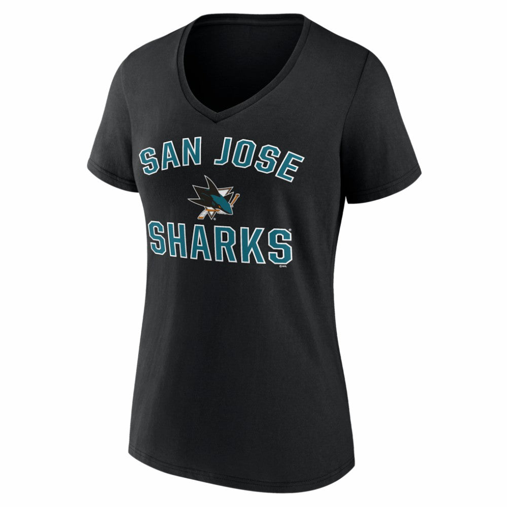 San Jose Sharks Logo Athletic Women's Arch Victory V-Neck T-Shirt Sale