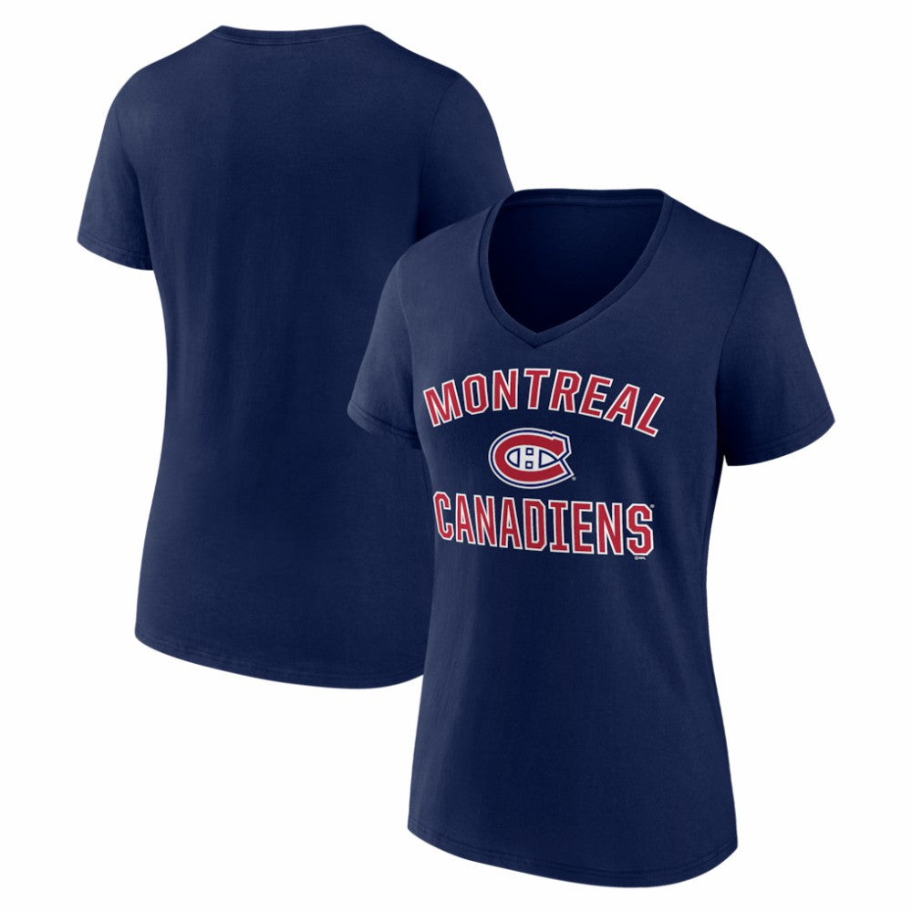 Montreal Canadiens Logo Athletic Women's Arch Victory V-Neck T-Shirt Outlet