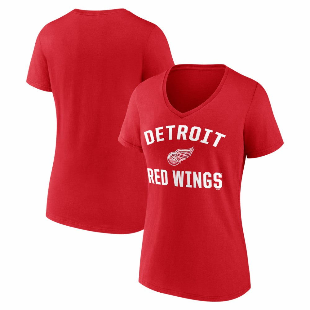 Detroit Red Wings Logo Athletic Women's Arch Victory V-Neck T-Shirt Outlet