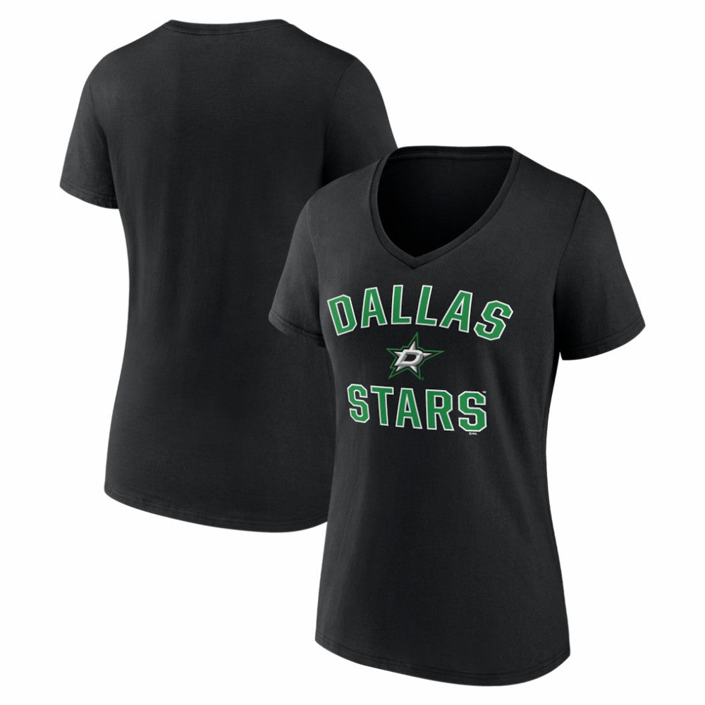 Dallas Stars Logo Athletic Women's Arch Victory V-Neck T-Shirt For Sale