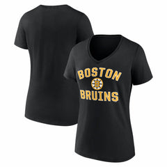 Boston Bruins Logo Athletic Women's Arch Victory V-Neck T-Shirt Discount
