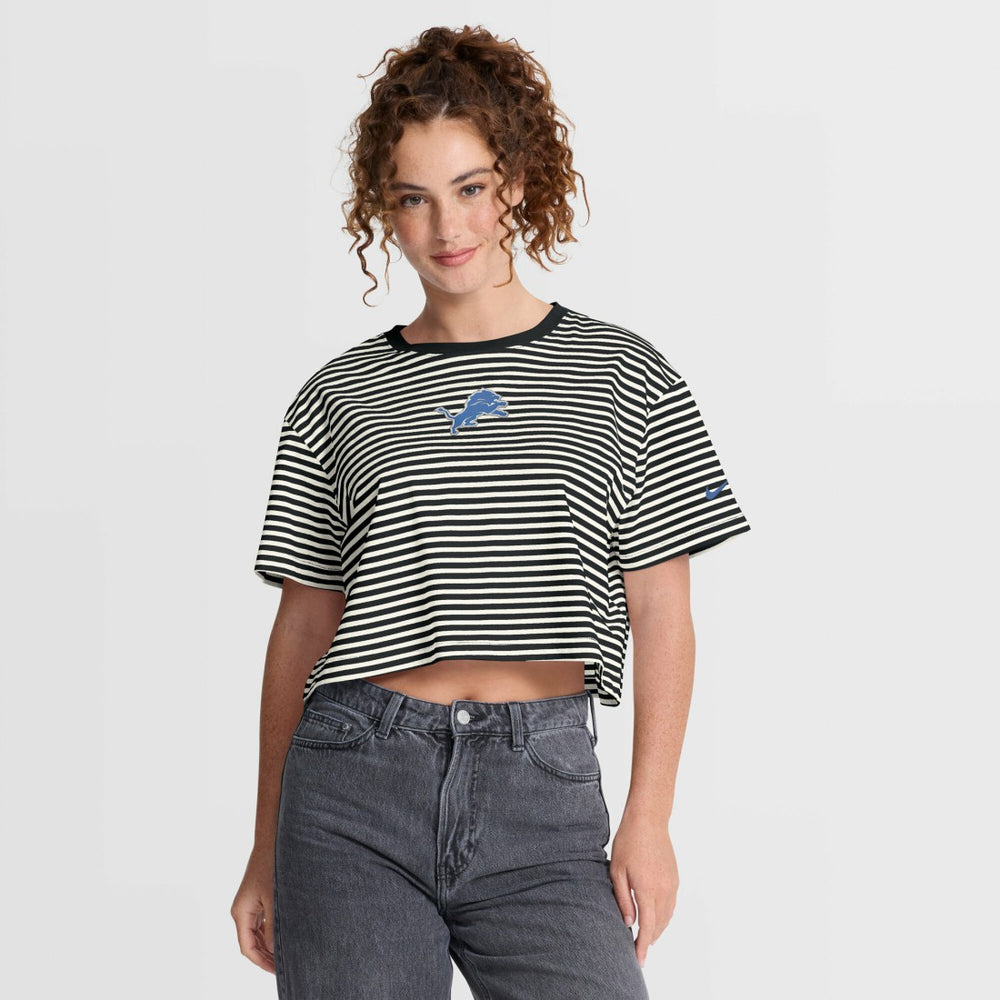 Detroit Lions Nike Women's Striped Cropped T-Shirt