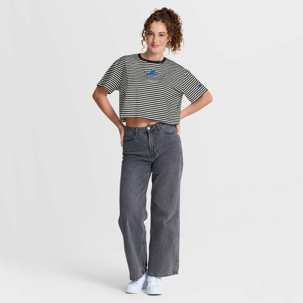 Detroit Lions Nike Women's Striped Cropped T-Shirt