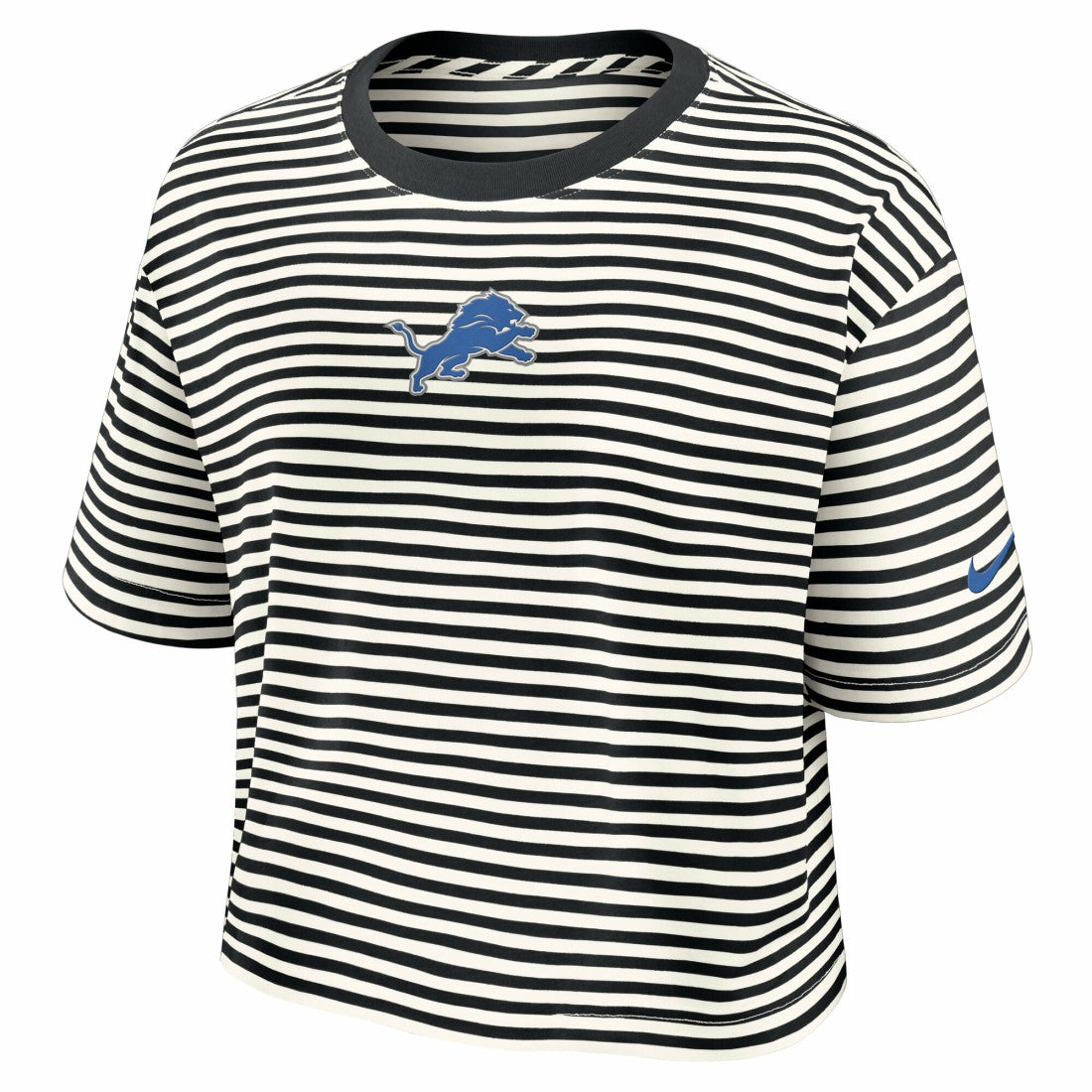 Detroit Lions Nike Women's Striped Cropped T-Shirt
