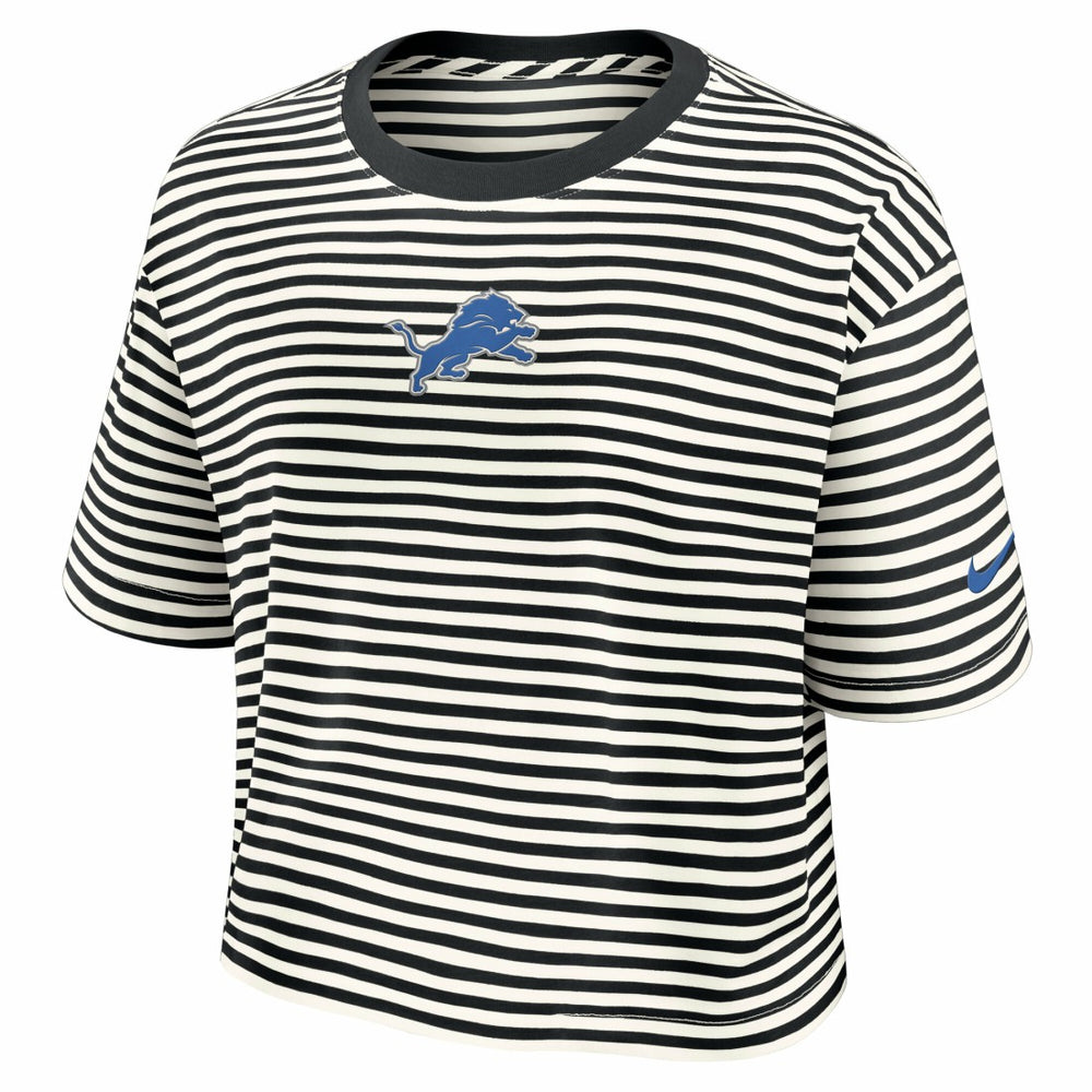 Detroit Lions Nike Women's Striped Cropped T-Shirt