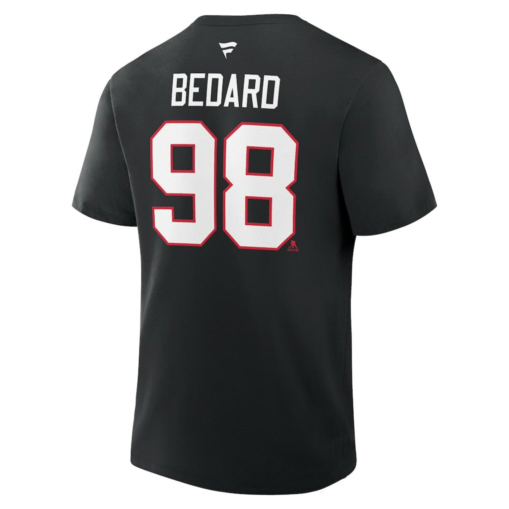 Connor Bedard Chicago Blackhawks Fanatics Authentic Stack Name & Number T-Shirt Sale