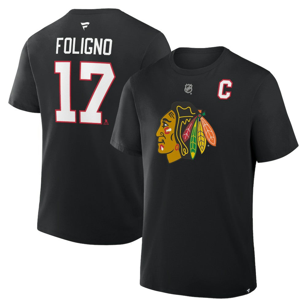 Nick Foligno Chicago Blackhawks Fanatics Authentic Stack Name & Number T-Shirt Online