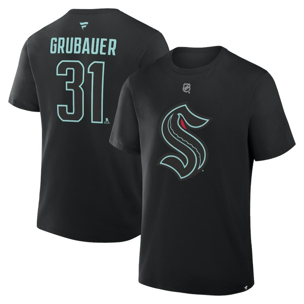 Philipp Grubauer Seattle Kraken Fanatics Authentic Stack Name & Number T-Shirt Discount