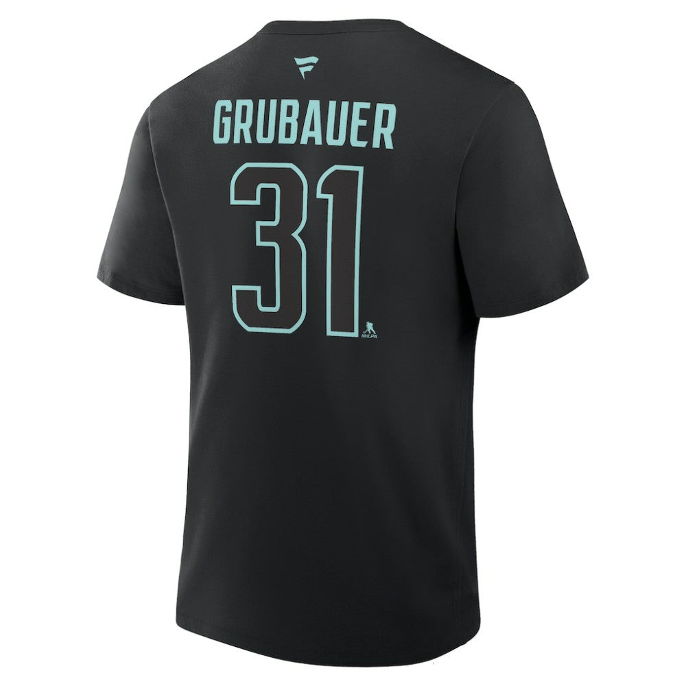 Philipp Grubauer Seattle Kraken Fanatics Authentic Stack Name & Number T-Shirt Discount