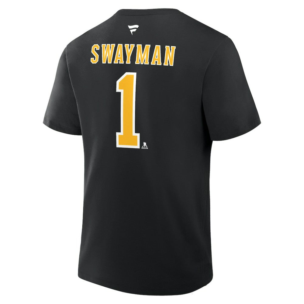 Jeremy Swayman Boston Bruins Fanatics Authentic Stack Name & Number T-Shirt Outlet