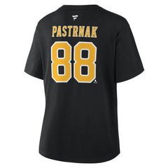 David Pastrnak Boston Bruins Fanatics Women's Authentic Stack Name & Number T-Shirt On Sale