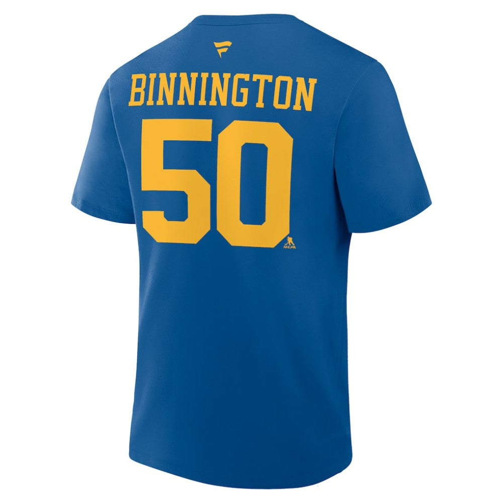 Jordan Binnington St. Louis Blues Fanatics Authentic Stack Name & Number T-Shirt Outlet