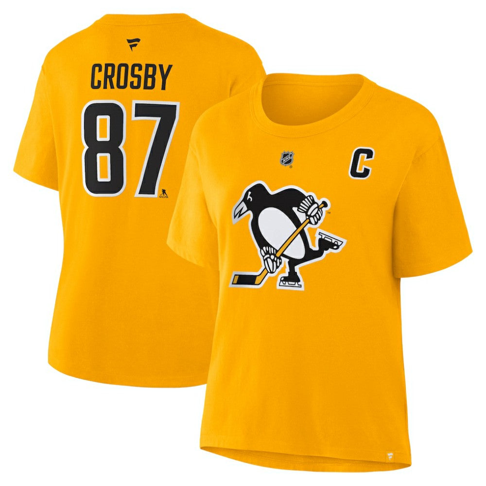 Sidney Crosby Pittsburgh Penguins Fanatics Women's Authentic Stack Name & Number T-Shirt Online