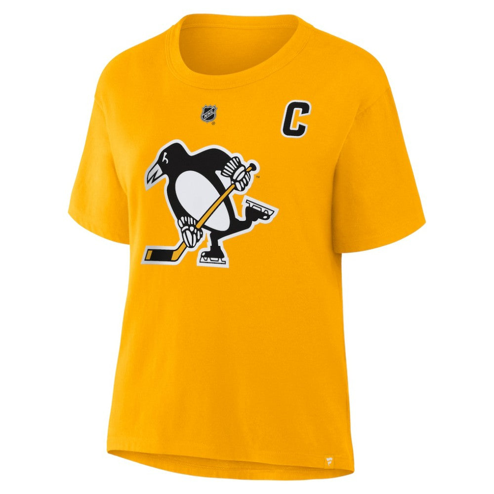 Sidney Crosby Pittsburgh Penguins Fanatics Women's Authentic Stack Name & Number T-Shirt Online