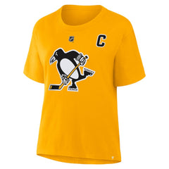 Sidney Crosby Pittsburgh Penguins Fanatics Women's Authentic Stack Name & Number T-Shirt Online
