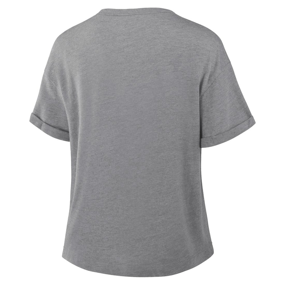 Denver Broncos Fanatics Women's Overplayed Tribute Tri-Blend Boxy T-Shirt