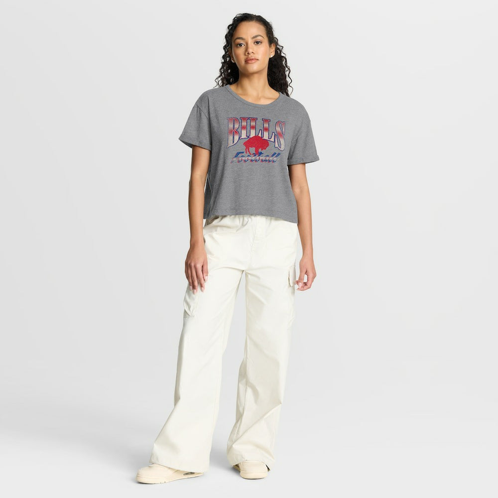 Buffalo Bills Fanatics Women's Overplayed Tribute Tri-Blend Boxy T-Shirt