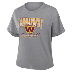 Washington Commanders Fanatics Women's Overplayed Tribute Tri-Blend Boxy T-Shirt