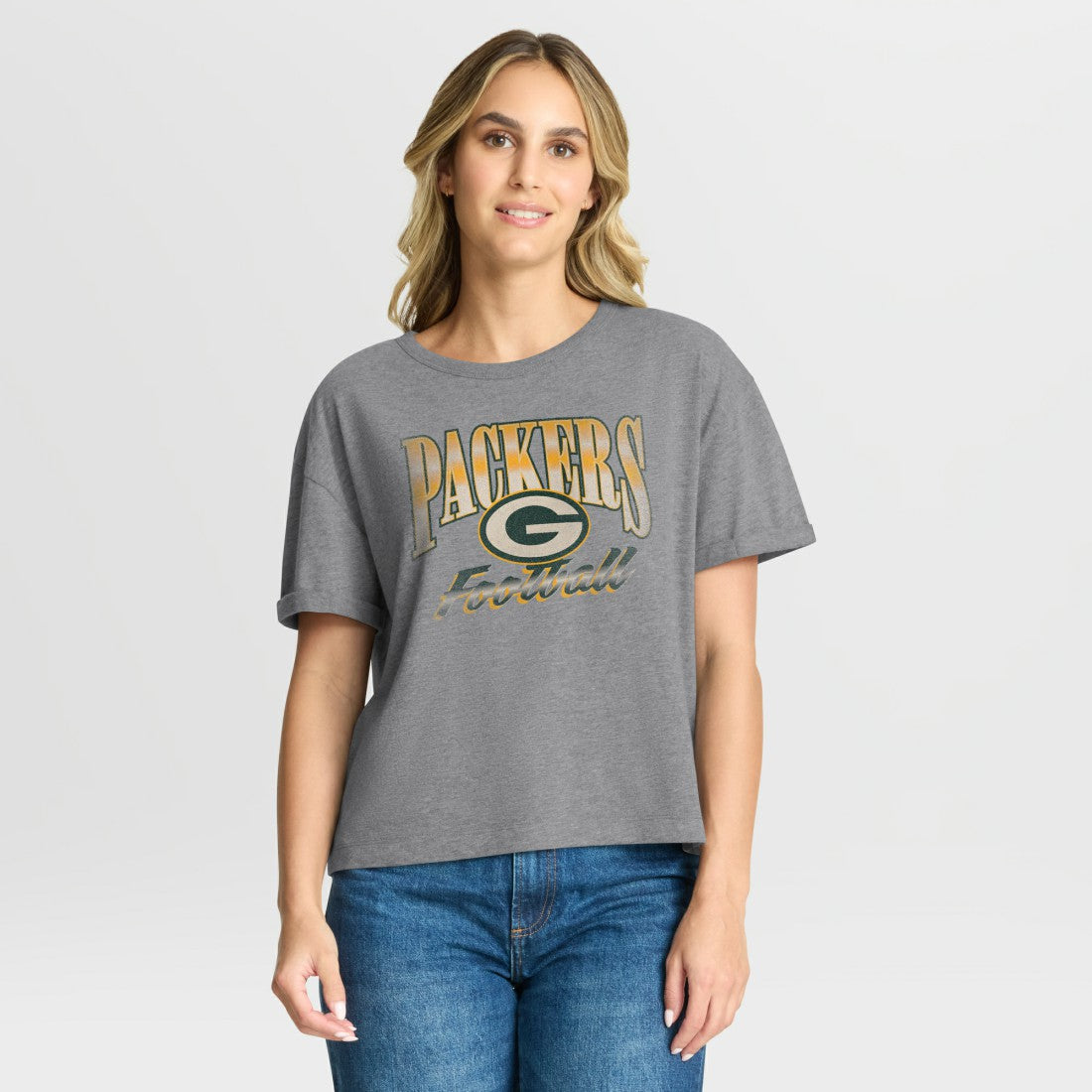 Green Bay Packers Fanatics Women's Overplayed Tribute Tri-Blend Boxy T-Shirt