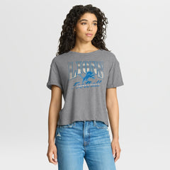 Detroit Lions Fanatics Women's Overplayed Tribute Tri-Blend Boxy T-Shirt