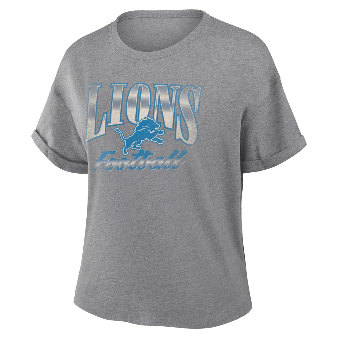 Detroit Lions Fanatics Women's Overplayed Tribute Tri-Blend Boxy T-Shirt