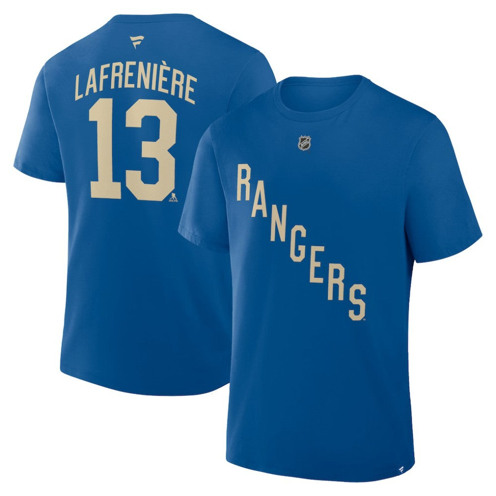 Alexis Lafreniere New York Rangers Fanatics Authentic Stack Name & Number T-Shirt Discount