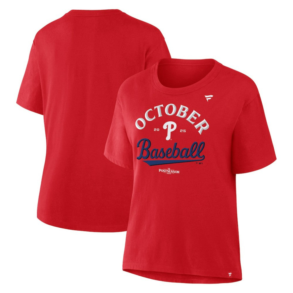 Philadelphia Phillies  Women's Fanatics 2025 MLB Postseason Locker Room T-Shirt | MLB On Sale