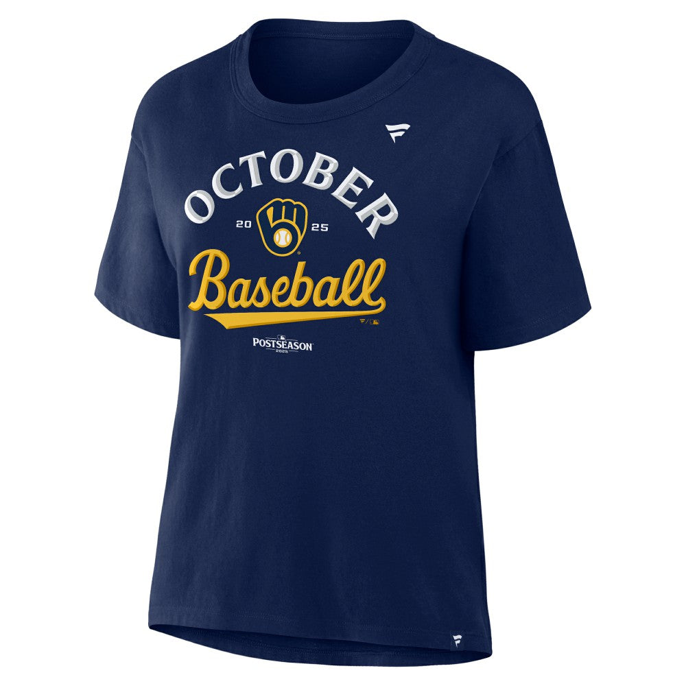 Milwaukee Brewers  Women's 2025 MLB Postseason Locker Room T-Shirt | MLB New
