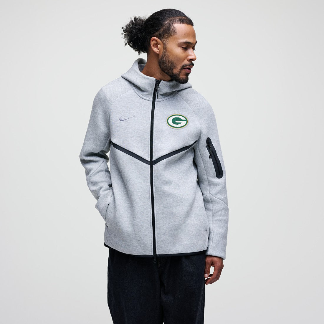 Green Bay Packers Nike Tech Fleece Raglan Full-Zip Windrunner Hoodie
