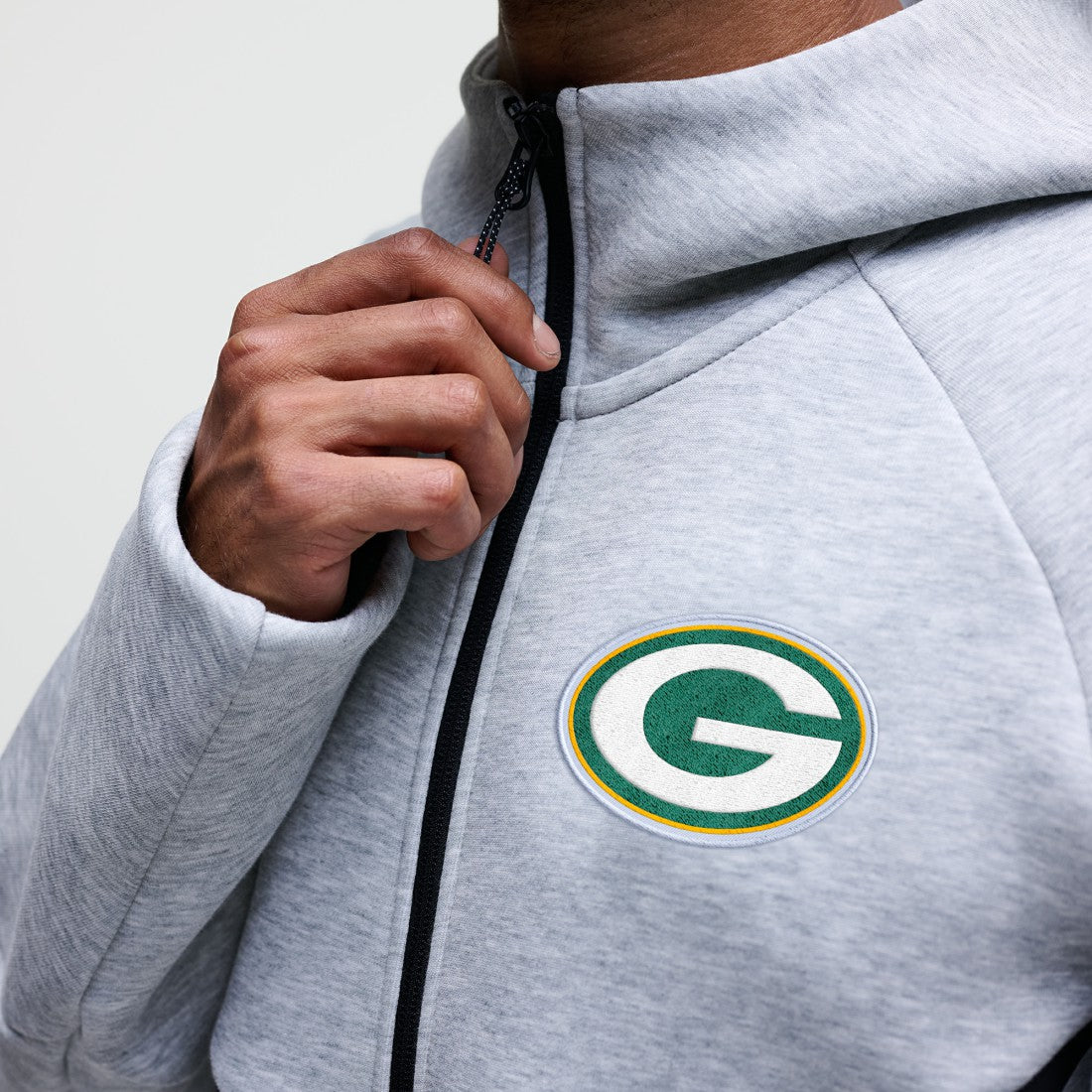 Green Bay Packers Nike Tech Fleece Raglan Full-Zip Windrunner Hoodie
