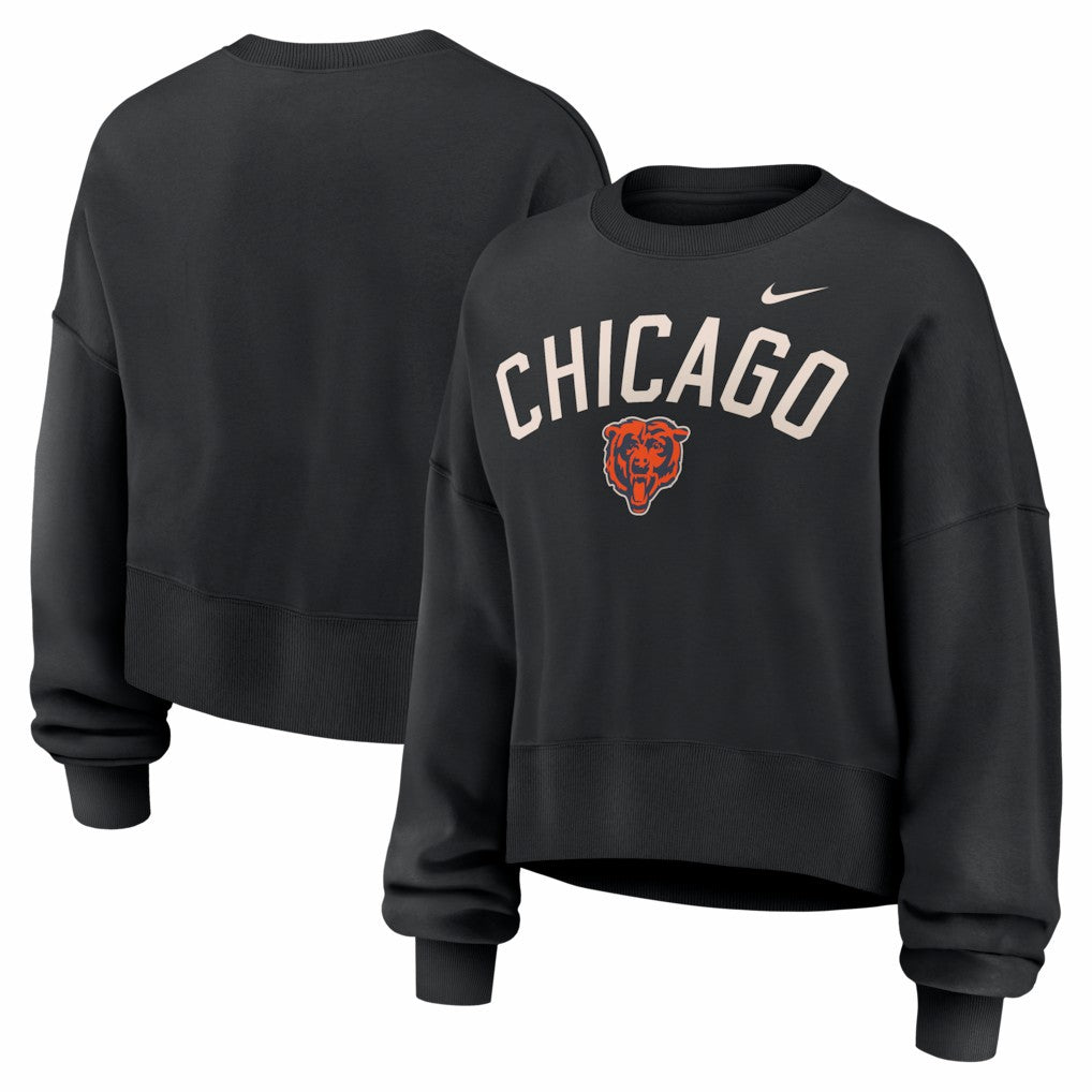 Chicago Bears Nike Women's Oversized High Hip Legacy Arch Phoenix Fleece Sweatshirt