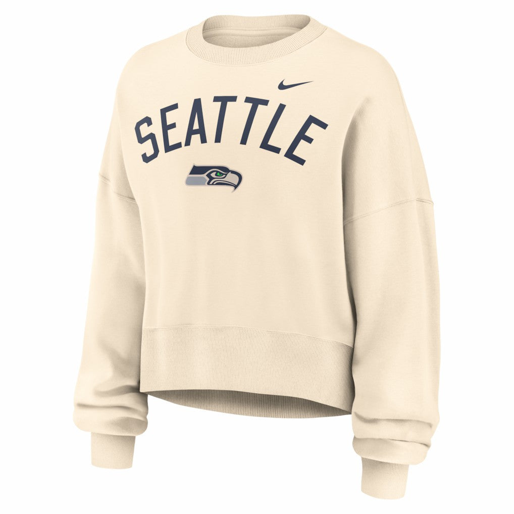 Seattle Seahawks Nike Women's Oversized High Hip Legacy Arch Phoenix Fleece Sweatshirt