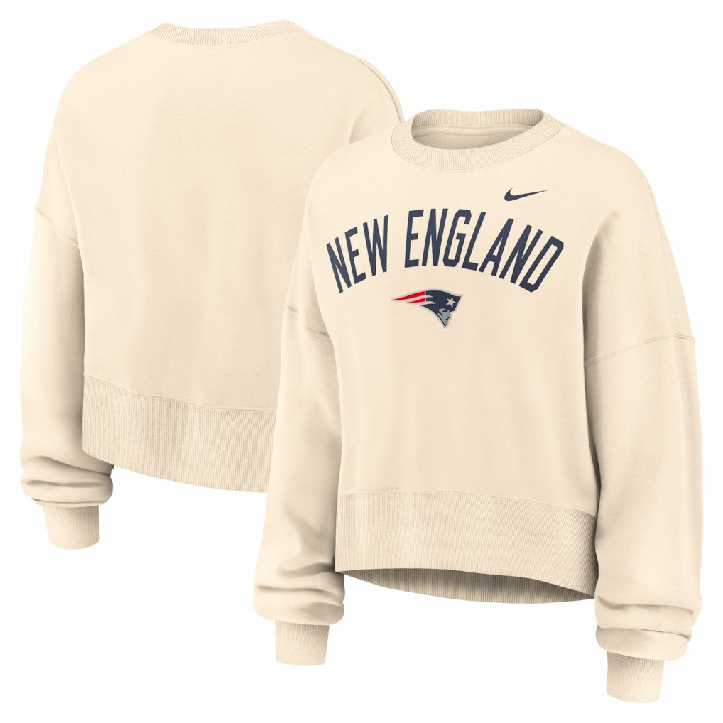 New England Patriots Nike Women's Oversized High Hip Legacy Arch Phoenix Fleece Sweatshirt