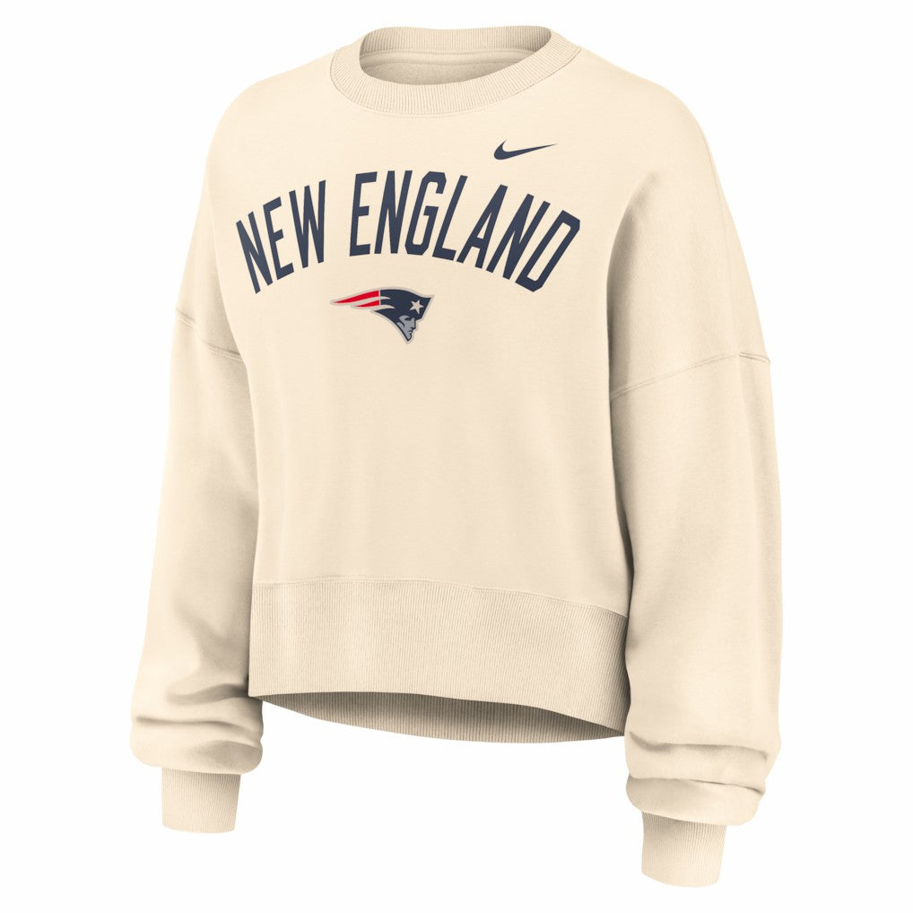 New England Patriots Nike Women's Oversized High Hip Legacy Arch Phoenix Fleece Sweatshirt