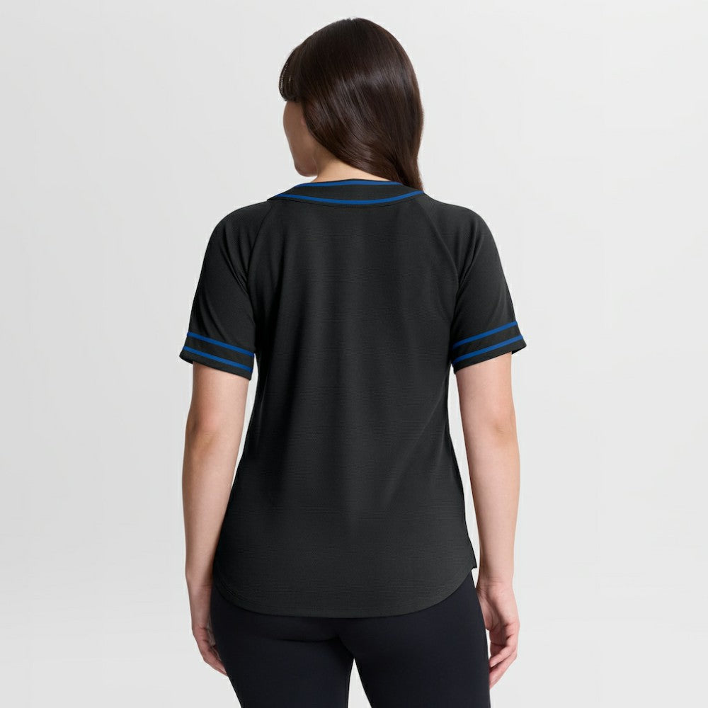 Los Angeles Dodgers Fanatics Women's Diva Race Ahead Raglan V-Neck T-Shirt | MLB New