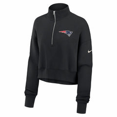 New England Patriots Nike Women's Legacy Phoenix Fleece Cropped Half-Zip Sweatshirt