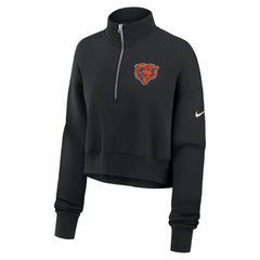 Chicago Bears Nike Women's Legacy Phoenix Fleece Cropped Half-Zip Sweatshirt