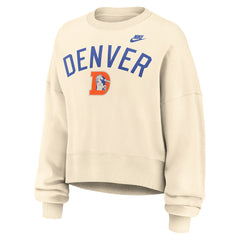 Denver Broncos Nike Women's Oversized High Hip Legacy Arch Phoenix Fleece Sweatshirt