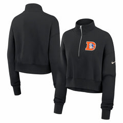 Denver Broncos Nike Women's Legacy Phoenix Fleece Cropped Half-Zip Sweatshirt