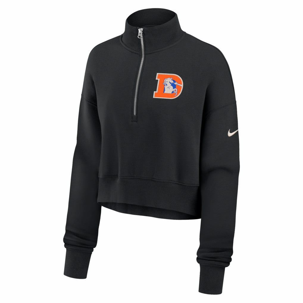 Denver Broncos Nike Women's Legacy Phoenix Fleece Cropped Half-Zip Sweatshirt