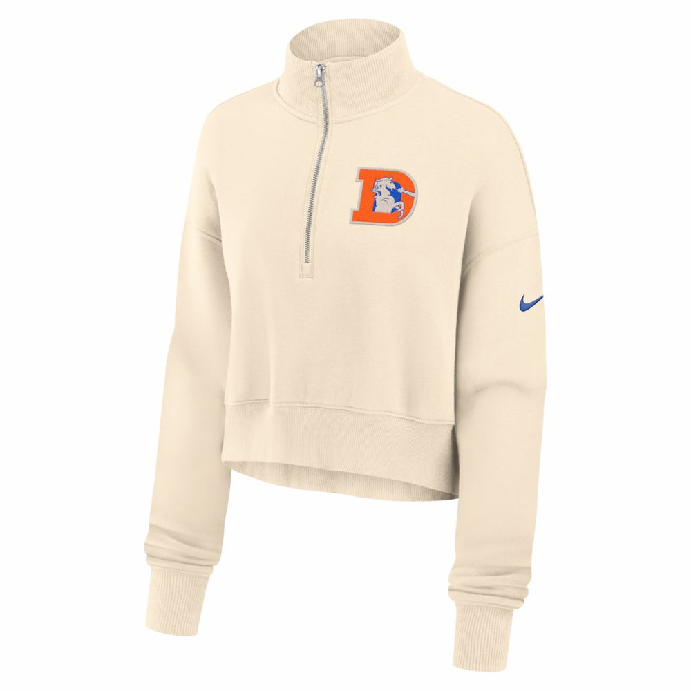 Denver Broncos Nike Women's Legacy Phoenix Fleece Cropped Half-Zip Sweatshirt