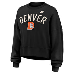 Denver Broncos Nike Women's Oversized High Hip Legacy Arch Phoenix Fleece Sweatshirt