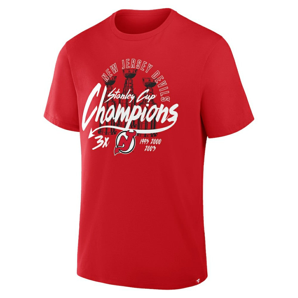 New Jersey Devils Fanatics 3x Stanley Cup Champions T-Shirt Online