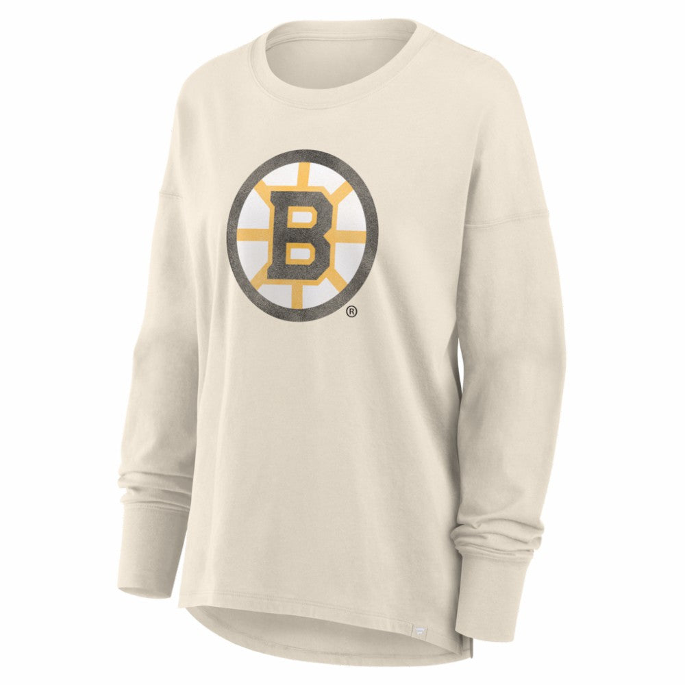 Boston Bruins Fanatics Women's Distressed Logo Long Sleeve T-Shirt Online