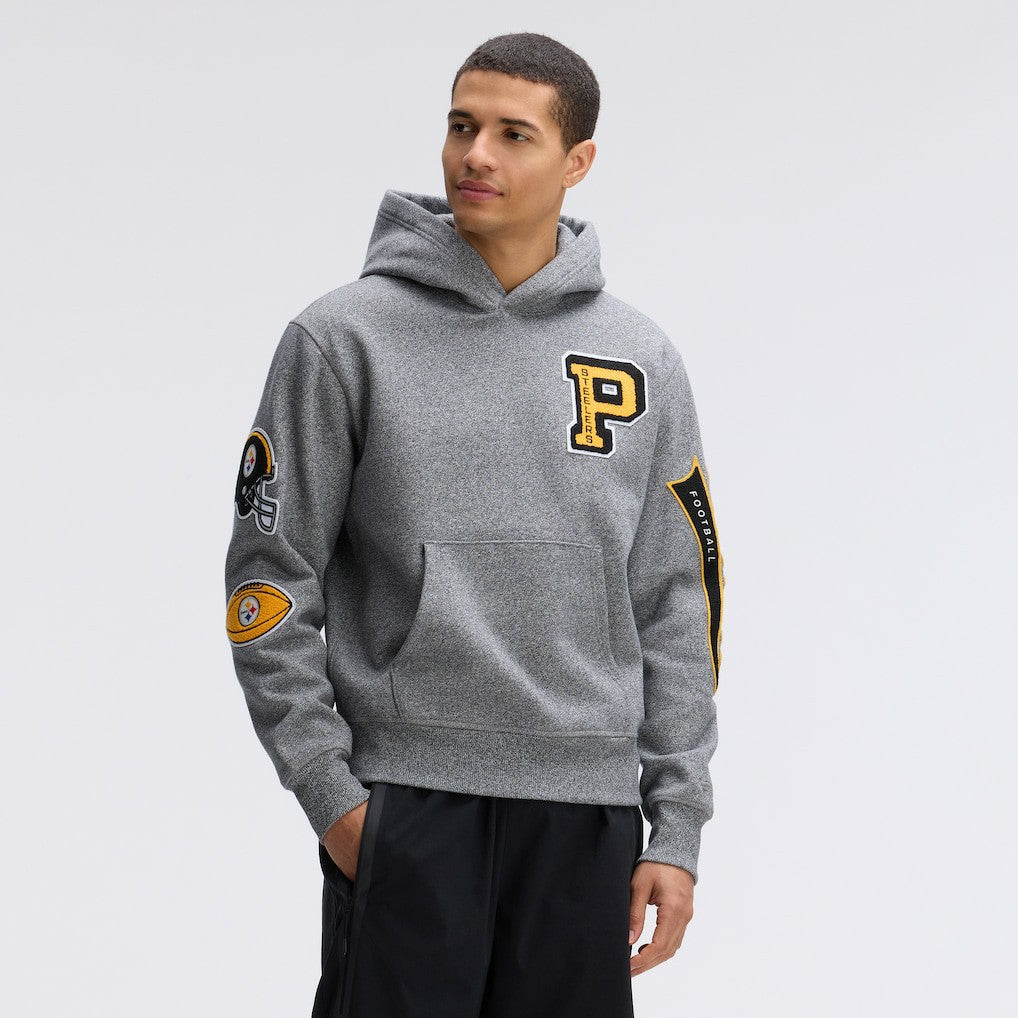 Pittsburgh Steelers Fanatics IconicFleece Letterman Hoodie