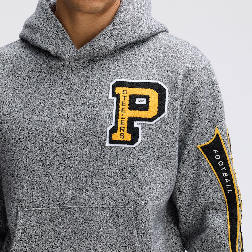 Pittsburgh Steelers Fanatics IconicFleece Letterman Hoodie