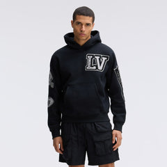 Las Vegas Raiders Fanatics IconicFleece Letterman Hoodie