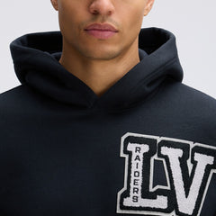 Las Vegas Raiders Fanatics IconicFleece Letterman Hoodie